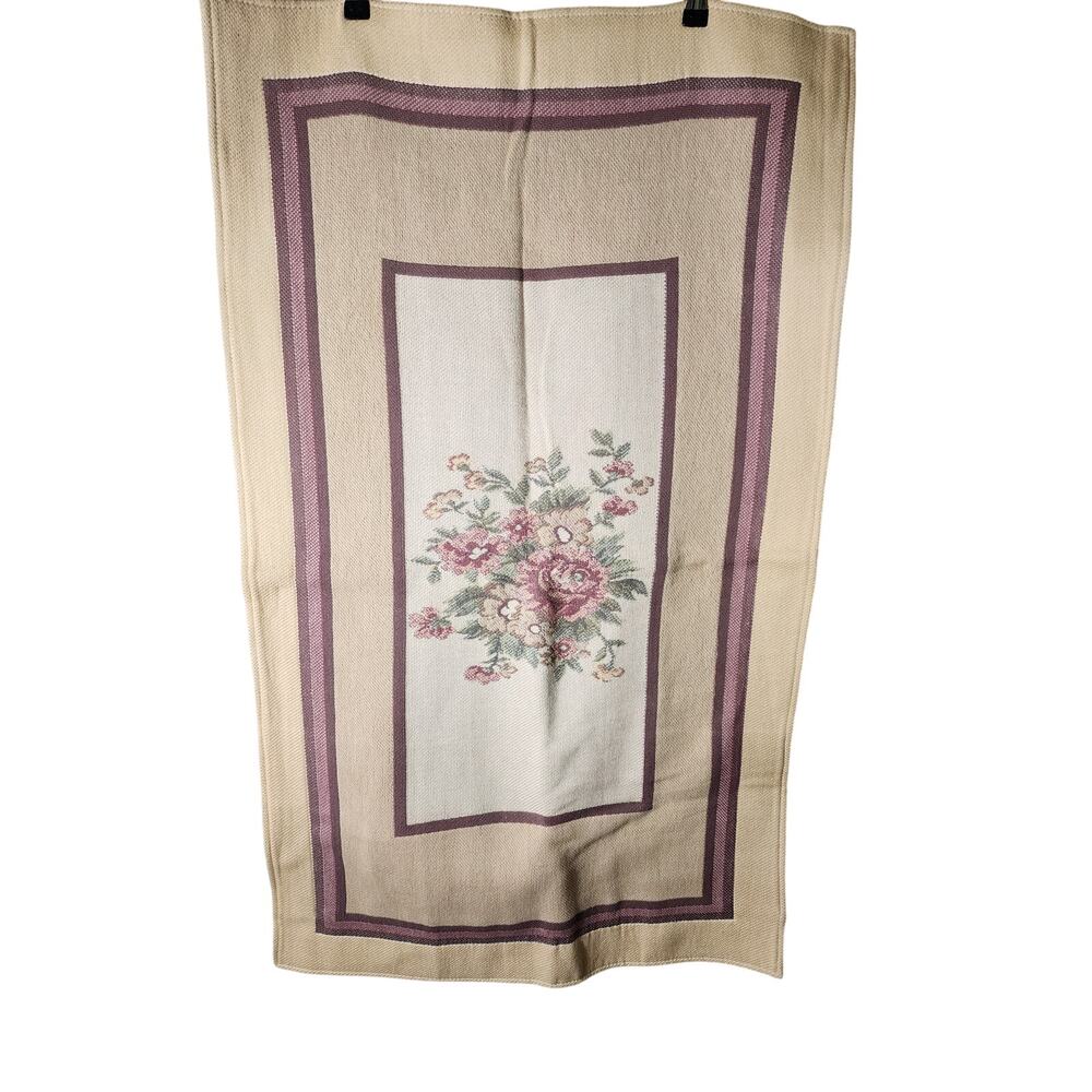 Vintage SPIEGEL HOME Yellow Red Floral Border KING Pillow Sham Set of 2